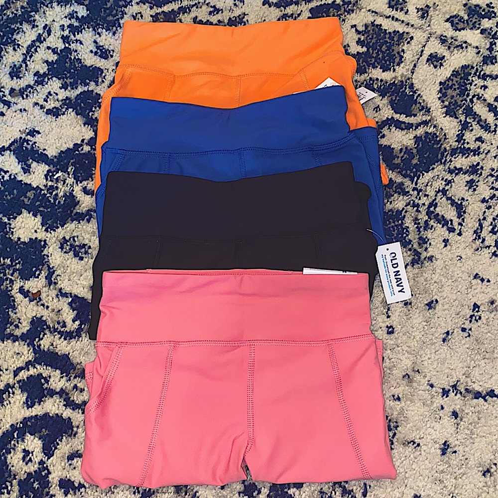 Old Navy High-Waisted PowerSoft Side-Pocket Biker Shorts for Girls.
